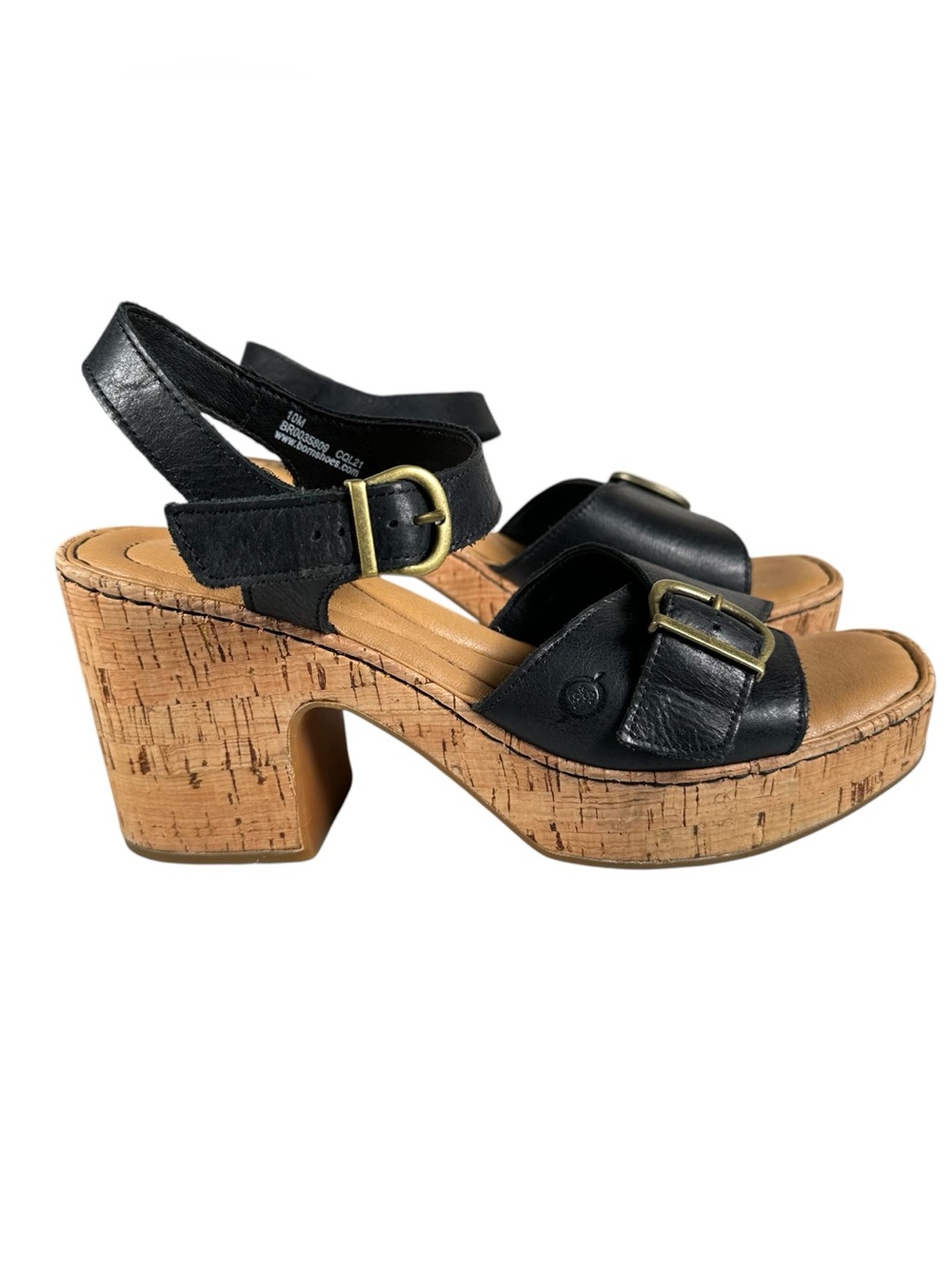 BORN Browyn Platform Leather Sandals in black